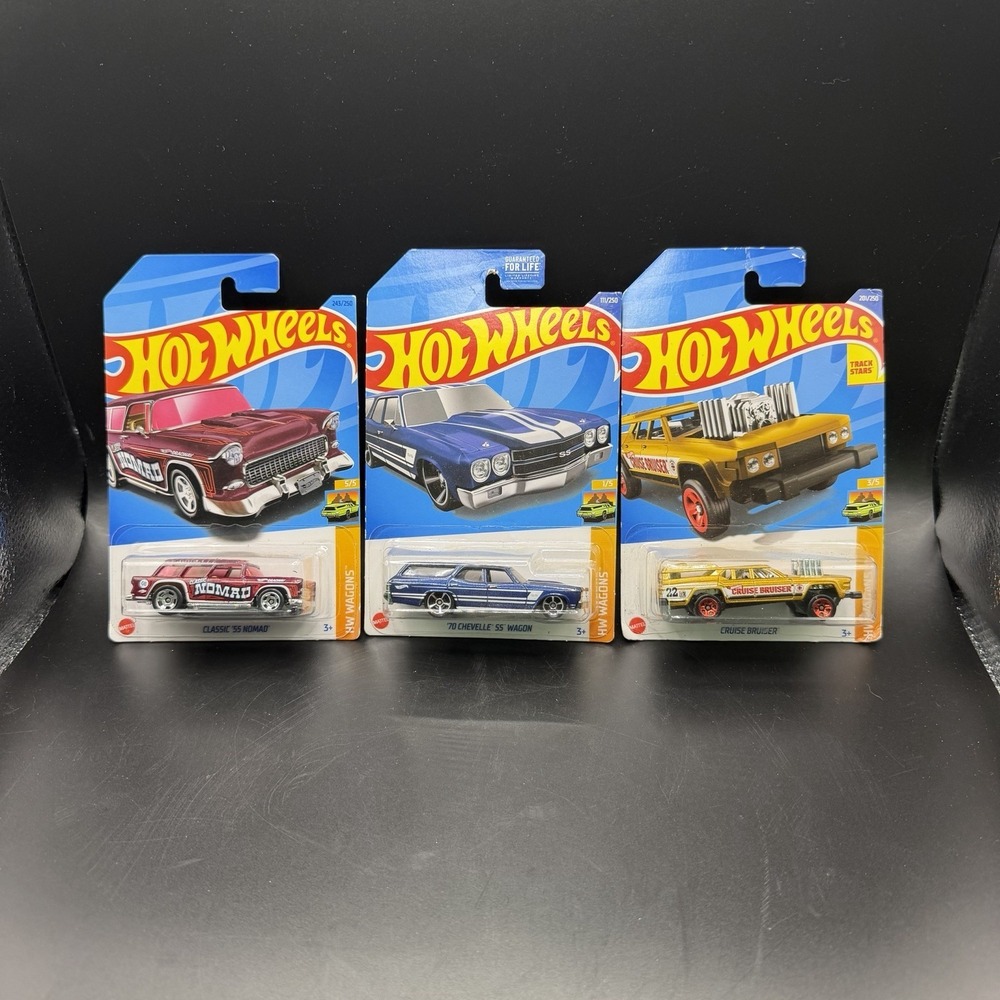 Hot Wheels HW Wagon Classic '55 Nomad, '70 Chevelle SS Wagon, Cruise Bruiser S/3
